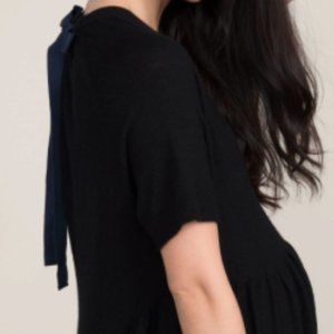 Hatch Cashmere Rona Dress, Black, Maternity Size 0